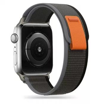 TECH-PROTECT Nylon Apple Watch 4 / 5 / 6 / 7 / 8 / SE / Ultra (42 / 44 / 45 / 49 mm) Black/Orange