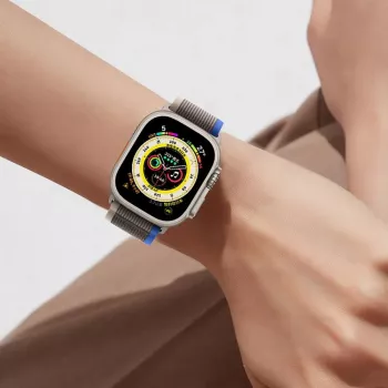 TECH-PROTECT Nylon Apple Watch 4 / 5 / 6 / 7 / 8 / SE / Ultra (42 / 44 / 45 / 49 mm) Black/Orange