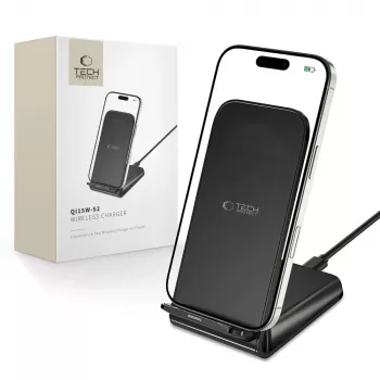 TECH-PROTECT QI15W-S2 belaidis įkroviklis 15W juodas