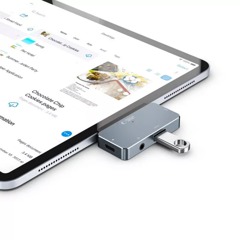 TECH-PROTECT V6-HUB Adapter 4in1 Grey