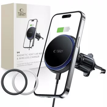 TECH-PROTECT MM15W-V4 Magnetic MagSafe Vent Car Mount Wireless Charger 15W Juoda