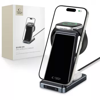 Tech-Protect QI15W-A26 3IN1 belaidė įkrovimo stotelė, juoda