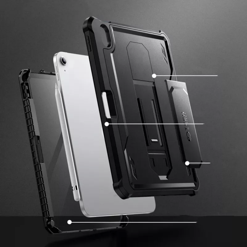 Tech-Protect Kevlar Pro dėklas iPad 10.9 (10th Gen, 2022) / iPad 11 (2025), juodas