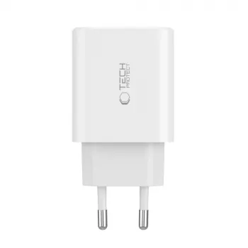 Tech-Protect NC30W 3 prievadų USB-C ir USB-A sieninis įkroviklis 30 W baltas