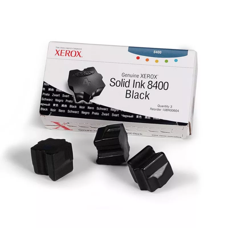 Xerox Genuine Solid Ink Stick 3-Pack Black 3400 Pages (108R00604)