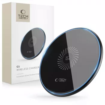 TECH-PROTECT QI15W-C1 belaidis įkroviklis 15W juodas