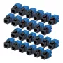 StarTech.com Cat6 Keystone Jack 24 komplektas – RJ45 Ethernet keystone mova, UTP, 180 laipsnių, be įrankių, juoda/mėlyna, 10GBase-T