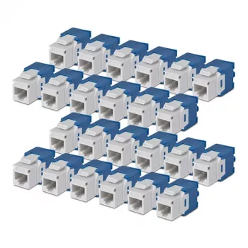 StarTech.com Cat6 Keystone Jack 24 komplektas, 180 laipsnių, beįrankis RJ45 eterneto kištukas, UTP, baltas