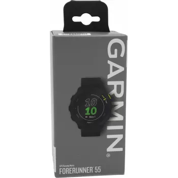 Garmin Forerunner 55 išmanusis laikrodis su silikoniniu dirželiu, 1,04 inch ekranas, juoda spalva