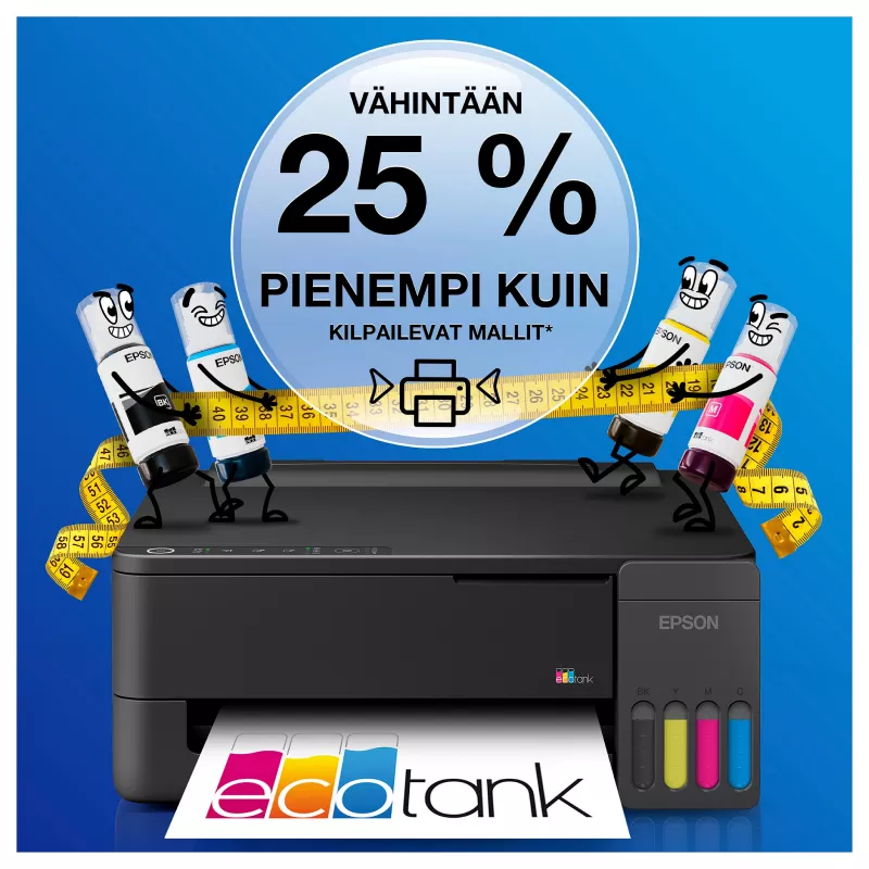Epson EcoTank ET-1910 Daugiafunkcis rašalinis spausdintuvas – spausdinimas, skenavimas, kopijavimas – A4, Legal – iki 11 ppm – 100 lapų padavimas – Wi-Fi