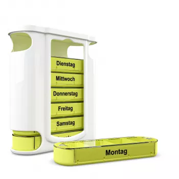 Weinberger Weekly Pill Box – 7 dienų tablečių organizatorius, balta/skaidri