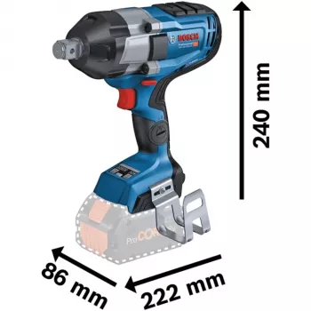 BOSCH Professional BITURBO GDS 18V-1050 HC belaidis smūginis veržliasukis, 3/4 inch kvadratinis kotas, 18 V, Solo (mėlyna/juoda, Bluetooth, L-BOXX)