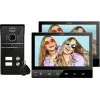 Eura VDP-80C5 Dviejų šeimų vaizdo domofono sistema, juoda, 2x 7 inch LCD, FHD, 2 įėjimai, 1080p kamera, RFID skaitytuvas, montuojama ant paviršiaus