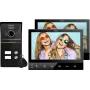 Eura VDP-80C5 Dviejų šeimų vaizdo domofono sistema, juoda, 2x 7 inch LCD, FHD, 2 įėjimai, 1080p kamera, RFID skaitytuvas, montuojama ant paviršiaus