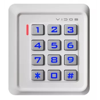 VIDOS ZS40W PIN kodo ir RFID artumo kortelių prieigos kontrolės skaitytuvas, IP68, cinko lydinys, 2000 vartotojų