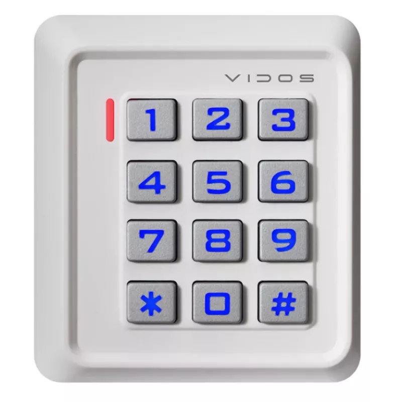 VIDOS ZS40W PIN kodo ir RFID artumo kortelių prieigos kontrolės skaitytuvas, IP68, cinko lydinys, 2000 vartotojų