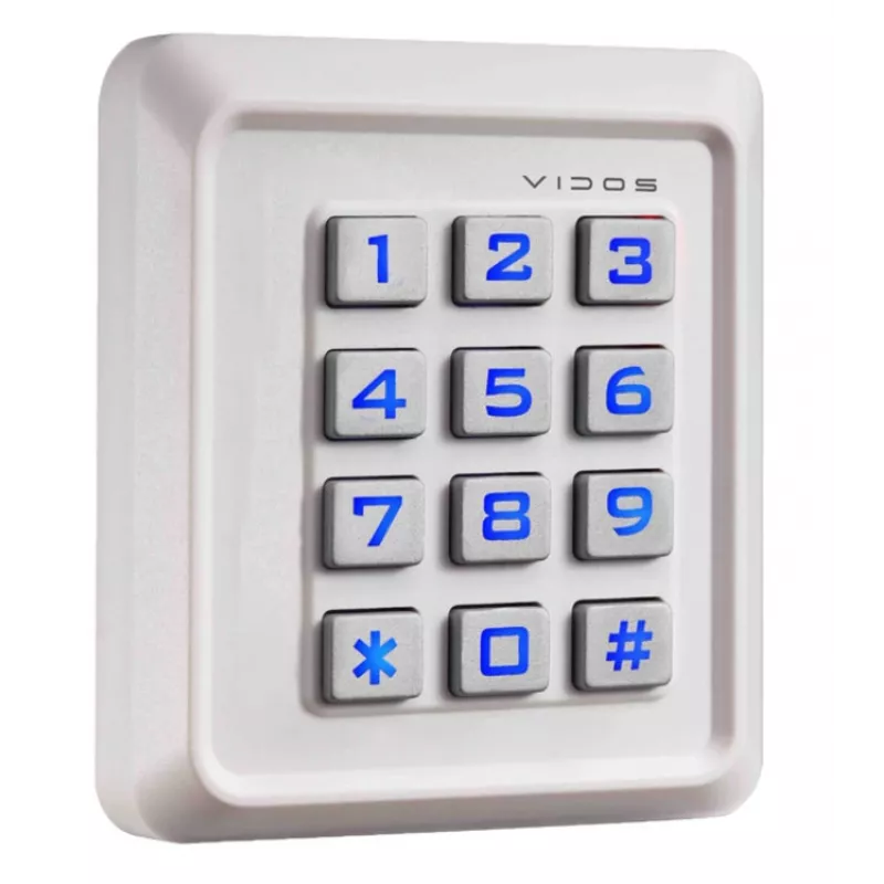 VIDOS ZS40W PIN kodo ir RFID artumo kortelių prieigos kontrolės skaitytuvas, IP68, cinko lydinys, 2000 vartotojų