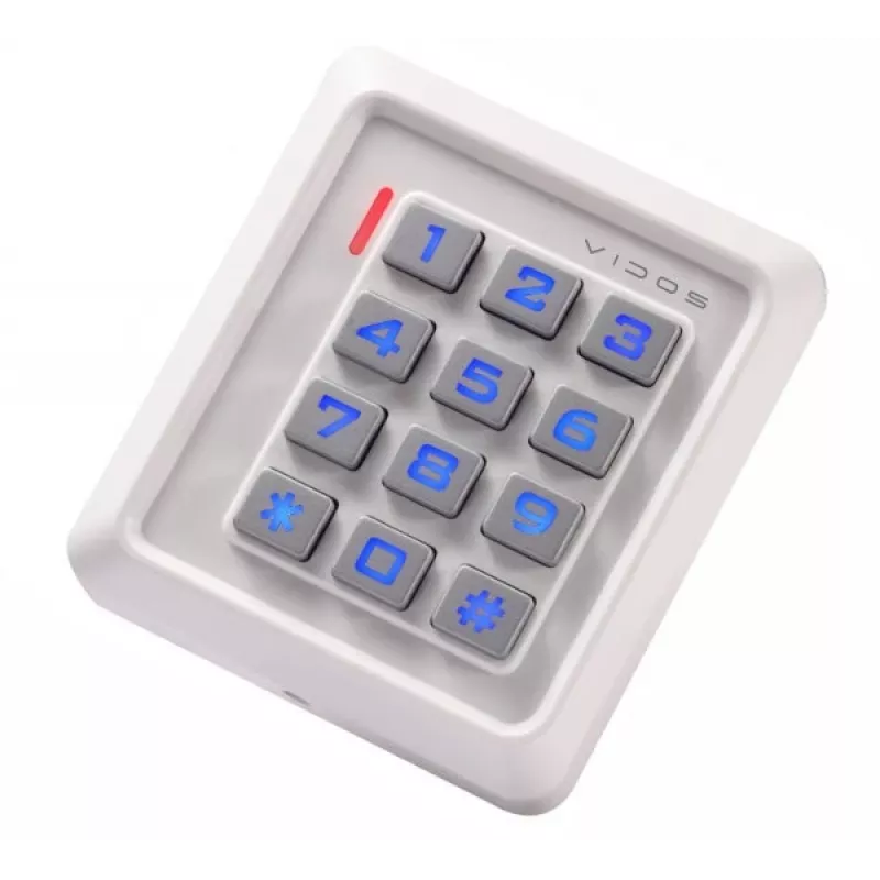 VIDOS ZS40W PIN kodo ir RFID artumo kortelių prieigos kontrolės skaitytuvas, IP68, cinko lydinys, 2000 vartotojų