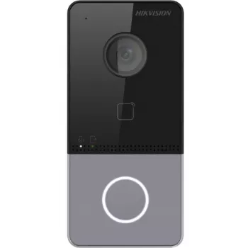 Hikvision DS-KV6113-PE1(C) Vaizdo durų skambutis su 2 MP kamera, PoE, Mifare kortelių skaitytuvu, IP65, IK08, juodas