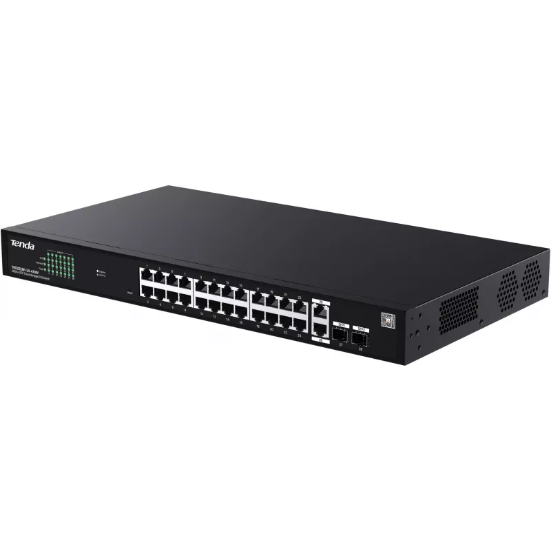 Tenda TEG2228P-24-410W valdomas PoE+ komutatorius 26x Gigabit Ethernet + 2x SFP, 410W