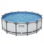 Bestway 5612X Plieninio rėmo antžeminis baseinas 427 x 122 cm (14 pėdų x 48 colių) su filtro siurbliu, kopėčiomis, dangčiu, pagrindo audeklu ir ChemConnect dozatoriumi