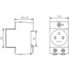 Noark Ex9DS-F 106194 Modulinis kištukinis lizdas, DIN bėgelis TH-35, 2,5 M, Schuko (F tipas), 16 A, 250 V, balta/pilka