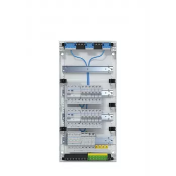 Hager VA48BV2 Skirstomasis skydas APV 4x12PLE IP30 iš anksto sumontuotas su 2 apsauginiais jungikliais ir viršįtampio apsauga