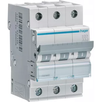 Hager MCN320E MCB 20A 3P C-Curve 6kA DIN Rail Miniature Circuit Breaker
