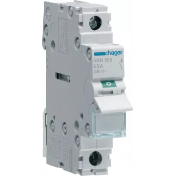 HAGER SBN163 Modulinis atjungiklis 1P 63A 1 modulis