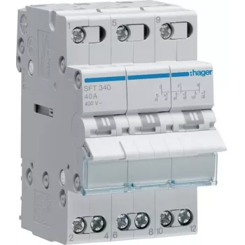 Hager SFT340 Modularinis perjungimo jungiklis I-0-II 3P 40A 400V AC