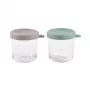 BEABA Stiklinių indelių rinkinys su dangteliais 2 x 250 ml Sage Green/Gazelle