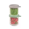 BEABA Stiklinių indelių rinkinys su dangteliais 2 x 250 ml Sage Green/Gazelle