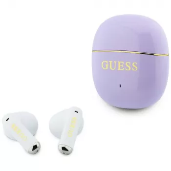 GUESS Glossy Gold Line Classic TWS Earbuds - Violetiniai
