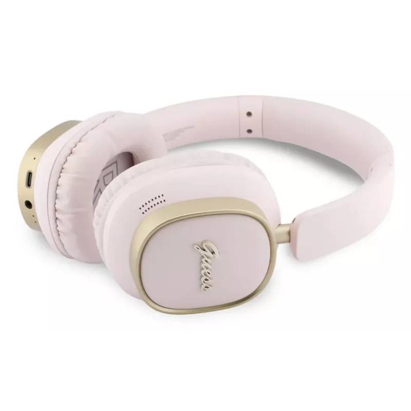 Guess „Bluetooth Over-Ear“ ausinės „ENCRectangle Metal Script“ rožinės