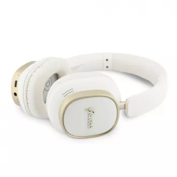 Guess Bluetooth ENC Rectangle Metal Script Ausinės Baltos