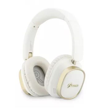 Guess Bluetooth ENC Rectangle Metal Script Ausinės Baltos