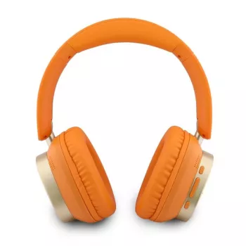 Guess Bluetooth On-Ear Ausinės „Rectangle Metal Script“ Oranžinės