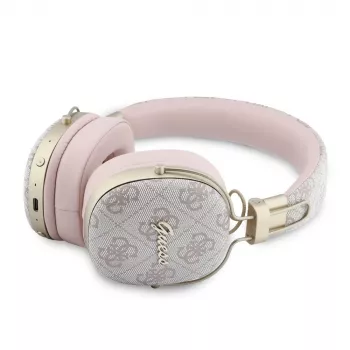 Guess Over-Ear Bluetooth ausinės ENC Metal 4G Script Logo Rožinė