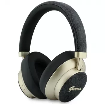 Guess GUE005456 Bluetooth ausinės su ENC, 4G Gold Script Metal, juodos