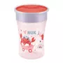 NUK Magic Cup 230 ml raudonas 360° gėrimo kraštelis mokomasis puodelis kūdikiams nuo 8 mėn., nesandarus, be BPA, tinkamas plauti indaplovėje