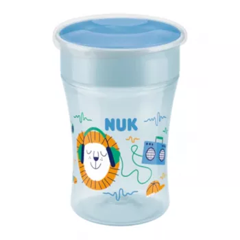 NUK Magic Cup 230ml mokomasis puodelis mėlynas su 360° gerimo krašteliu