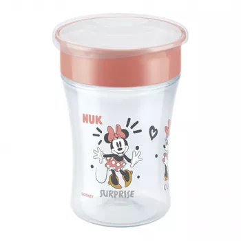 NUK Disney Mickey Mouse Magic Cup 230ml Red Training Cup su 360° gėrimo ratlankiu
