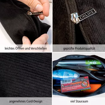 ONLINE Schlampermäppchen Pencil Case Black 22.0 x 7.0 cm