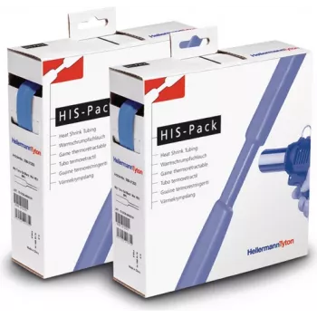 HellermannTyton HIS-PACK-19.1/9.5-PO-X-BU termosusitraukiantis vamzdelis mėlynas 19,1 mm x 9,5 mm x 5 m dozavimo dėžutėje