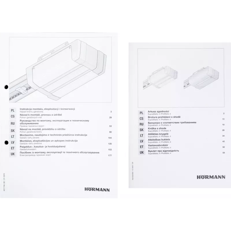 Hörmann Supramatic E4 868MHz BiSecure – automatiniai garažo vartai