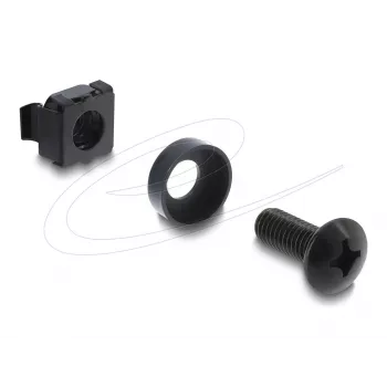 DELOCK Rack tvirtinimo rinkinys 10 inch ir 19 inch lentynoms, 100 vnt., juodas