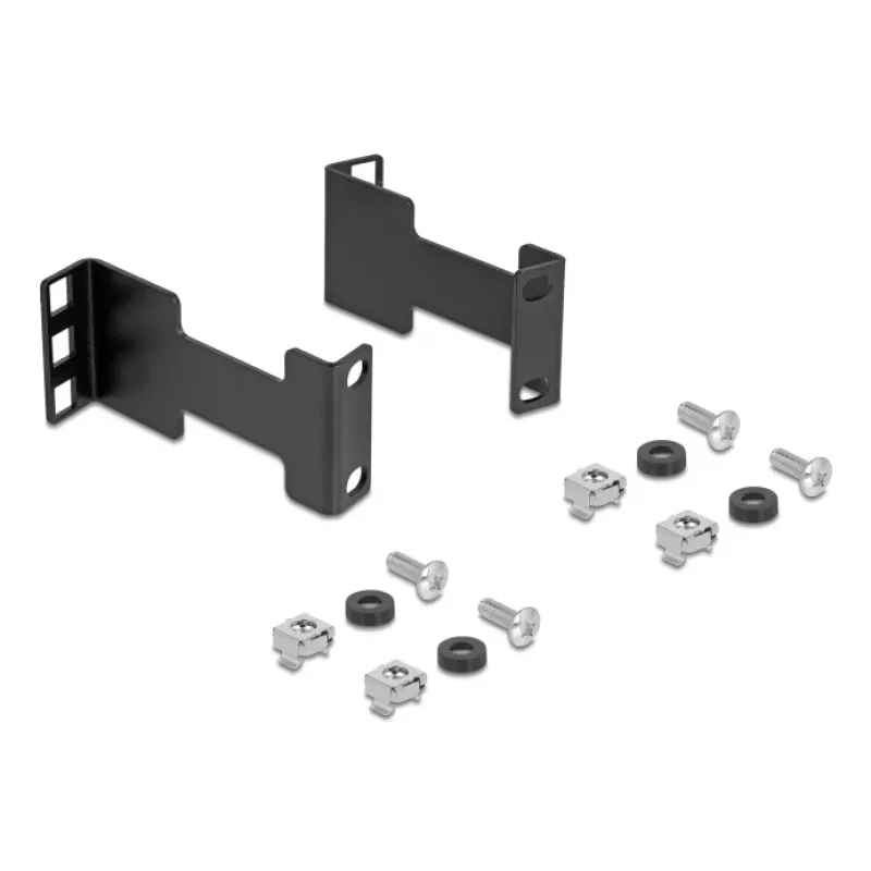 Delock Server Rack Depth Extension Adapter Mounting Kit, 1U, juoda