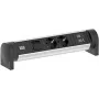 Bachmann 708.001 CYCLE Desk Power Strip 2x Schuko CEE7/3 su jungikliu, 2m kabelis, aliuminis/juodas
