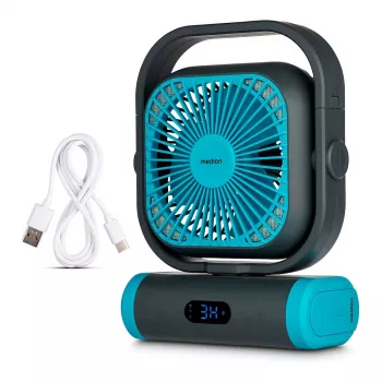 MEDION LIFE Camping Fan E10 TF (MD 12065) Pilka / Mėlyna
