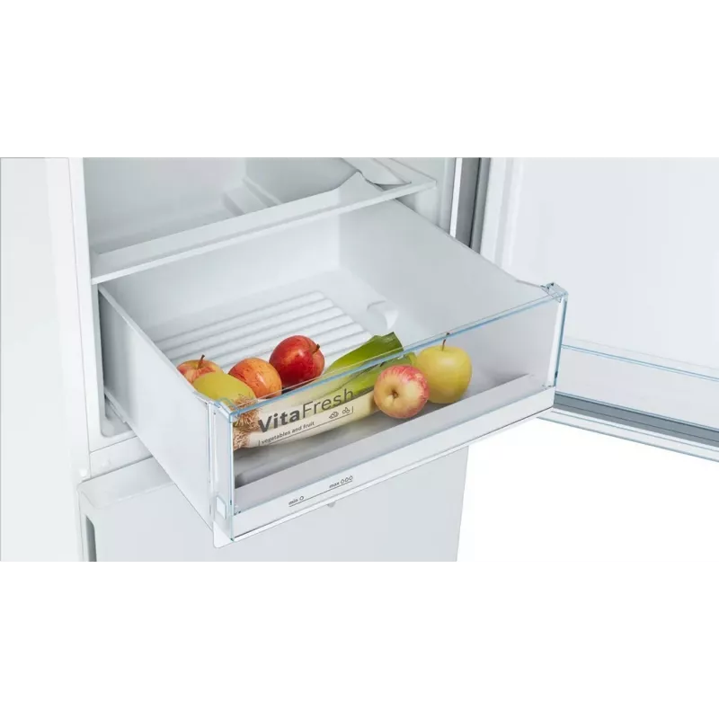 Bosch KGV362WEAS šaldytuvas-šaldiklis, baltas, 308 L bendras naudingas tūris, energijos klasė E